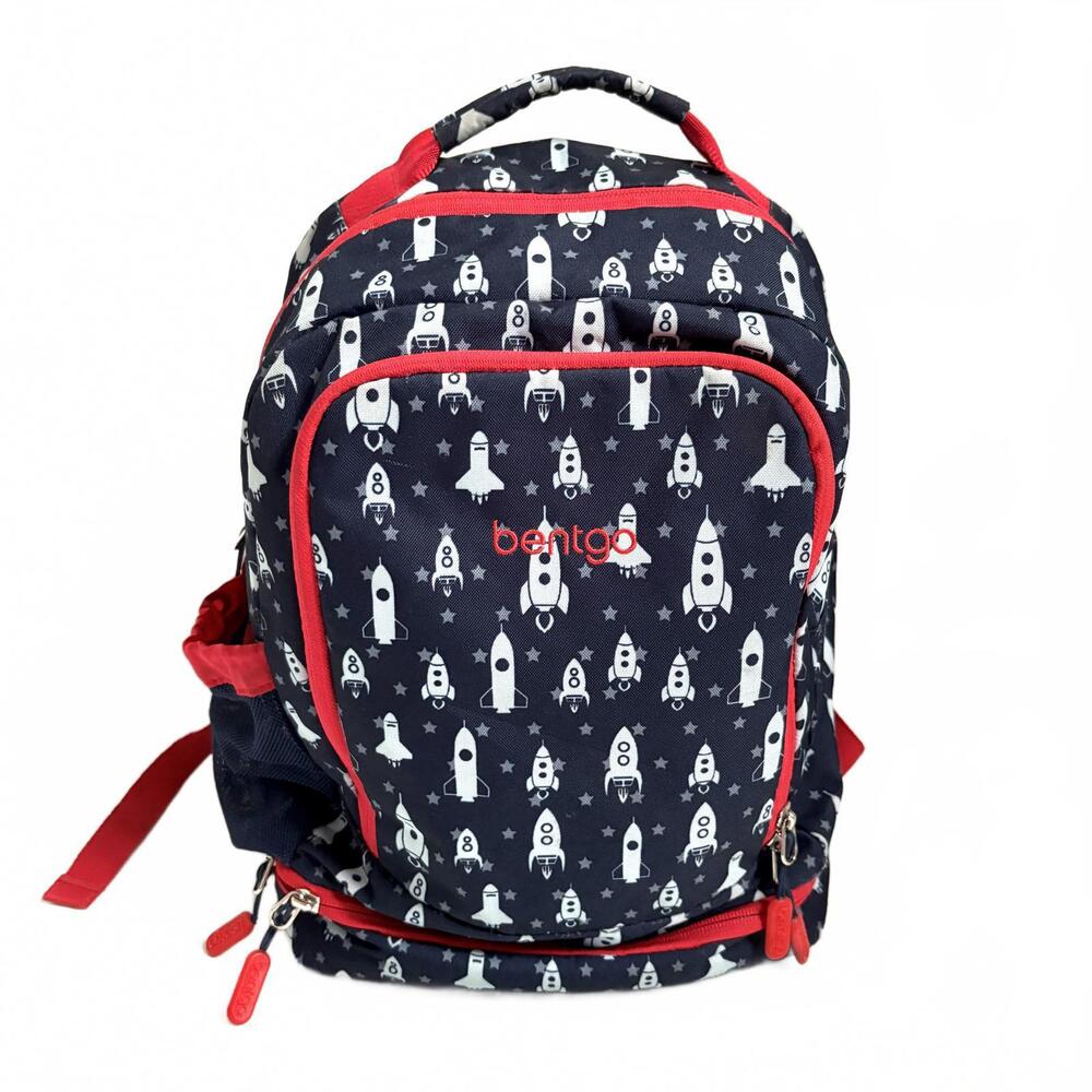 Bentgo | Boys 2 in 1 Backpack & Insulated Lunch Bag Blue Red Rocket 17”